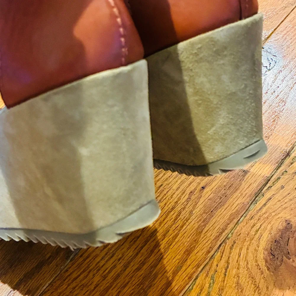 Pedro Garcia Wedge Sandals Womens 39 Brown Leather Platform Ankle Strap Spain